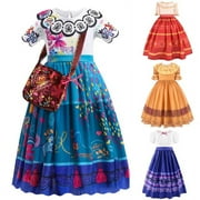 Girls Mirabel/Isabella/Pepa Cosplay Dress Madrigal Halloween Party Outfits